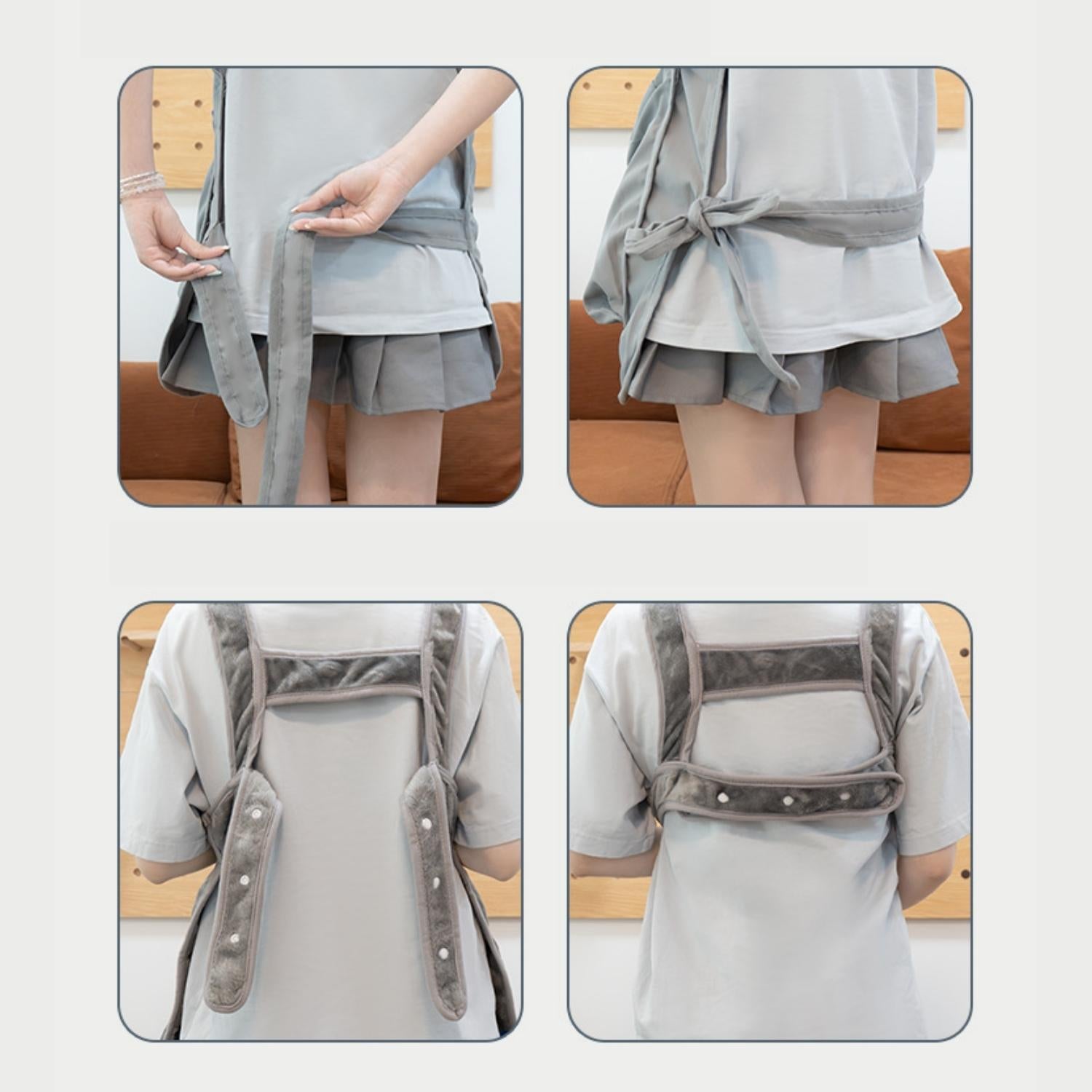 kat haar preventie schort aantrekkingsbanden achterzijde